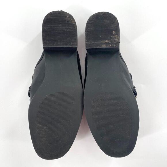 Faryl by Farylrobin Womens Slip On Loafers Mules Black‎ Faux Leather Chain Sz 9 - Picture 3 of 7